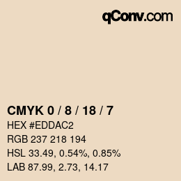 カラーコード: CMYK 0 / 8 / 18 / 7 | qconv.com