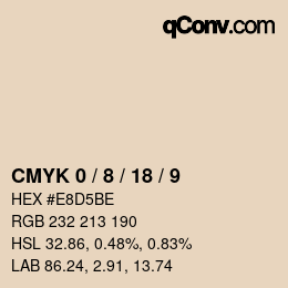 カラーコード: CMYK 0 / 8 / 18 / 9 | qconv.com
