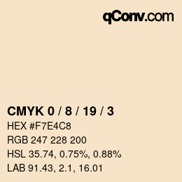 Color code: CMYK 0 / 8 / 19 / 3 | qconv.com