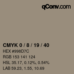 Color code: CMYK 0 / 8 / 19 / 40 | qconv.com