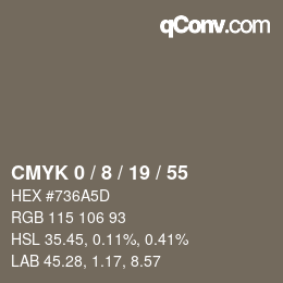 Color code: CMYK 0 / 8 / 19 / 55 | qconv.com