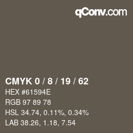 Color code: CMYK 0 / 8 / 19 / 62 | qconv.com