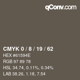 颜色代码: CMYK 0 / 8 / 19 / 62 | qconv.com