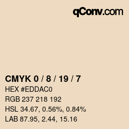 カラーコード: CMYK 0 / 8 / 19 / 7 | qconv.com