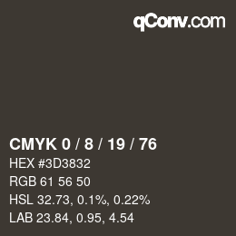 颜色代码: CMYK 0 / 8 / 19 / 76 | qconv.com