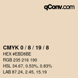 カラーコード: CMYK 0 / 8 / 19 / 8 | qconv.com