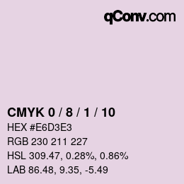 Code couleur: CMYK 0 / 8 / 1 / 10 | qconv.com