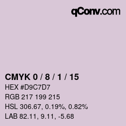 カラーコード: CMYK 0 / 8 / 1 / 15 | qconv.com