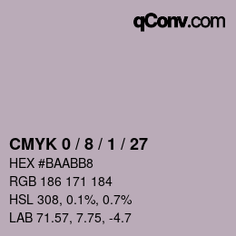 カラーコード: CMYK 0 / 8 / 1 / 27 | qconv.com