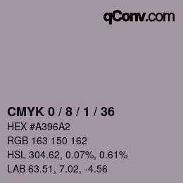 Farbcode: CMYK 0 / 8 / 1 / 36 | qconv.com