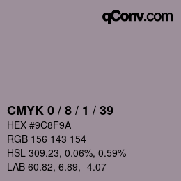 Color code: CMYK 0 / 8 / 1 / 39 | qconv.com