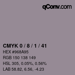 Color code: CMYK 0 / 8 / 1 / 41 | qconv.com