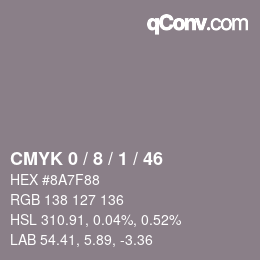 Color code: CMYK 0 / 8 / 1 / 46 | qconv.com