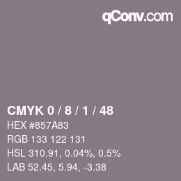 Color code: CMYK 0 / 8 / 1 / 48 | qconv.com