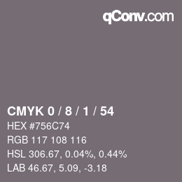 Color code: CMYK 0 / 8 / 1 / 54 | qconv.com