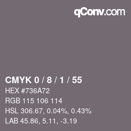 Color code: CMYK 0 / 8 / 1 / 55 | qconv.com