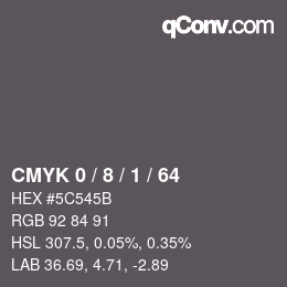 カラーコード: CMYK 0 / 8 / 1 / 64 | qconv.com