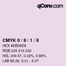 Code couleur: CMYK 0 / 8 / 1 / 8 | qconv.com