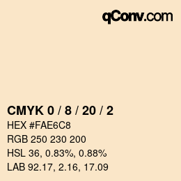 カラーコード: CMYK 0 / 8 / 20 / 2 | qconv.com