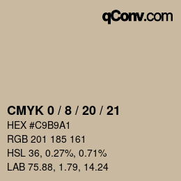 カラーコード: CMYK 0 / 8 / 20 / 21 | qconv.com