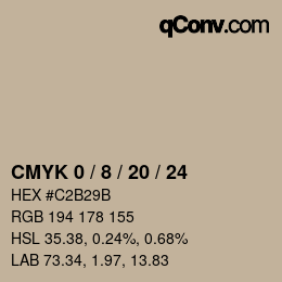 カラーコード: CMYK 0 / 8 / 20 / 24 | qconv.com