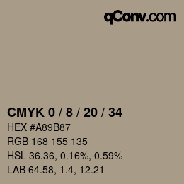 颜色代码: CMYK 0 / 8 / 20 / 34 | qconv.com