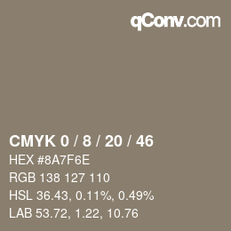 Color code: CMYK 0 / 8 / 20 / 46 | qconv.com