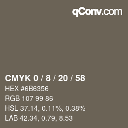 颜色代码: CMYK 0 / 8 / 20 / 58 | qconv.com