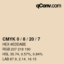 カラーコード: CMYK 0 / 8 / 20 / 7 | qconv.com