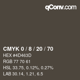 Color code: CMYK 0 / 8 / 20 / 70 | qconv.com