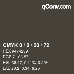 Color code: CMYK 0 / 8 / 20 / 72 | qconv.com