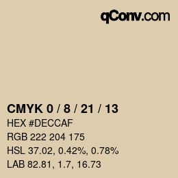 カラーコード: CMYK 0 / 8 / 21 / 13 | qconv.com