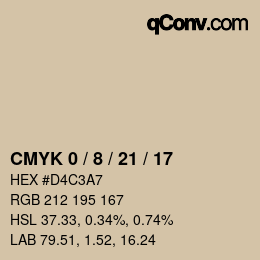 Farbcode: CMYK 0 / 8 / 21 / 17 | qconv.com