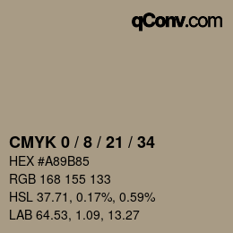 カラーコード: CMYK 0 / 8 / 21 / 34 | qconv.com