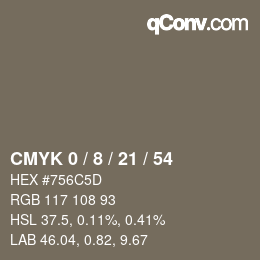Color code: CMYK 0 / 8 / 21 / 54 | qconv.com