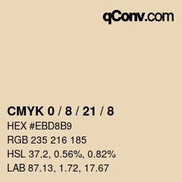 Farbcode: CMYK 0 / 8 / 21 / 8 | qconv.com