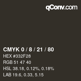 颜色代码: CMYK 0 / 8 / 21 / 80 | qconv.com