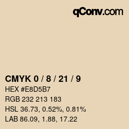 カラーコード: CMYK 0 / 8 / 21 / 9 | qconv.com