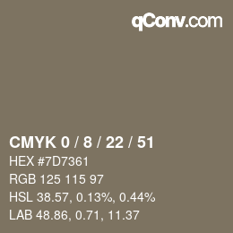 Color code: CMYK 0 / 8 / 22 / 51 | qconv.com