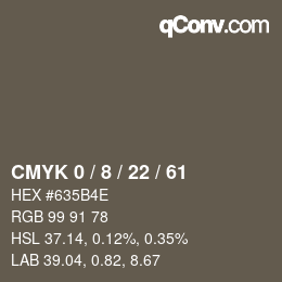 Color code: CMYK 0 / 8 / 22 / 61 | qconv.com