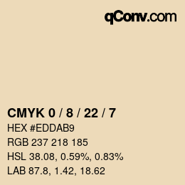 カラーコード: CMYK 0 / 8 / 22 / 7 | qconv.com