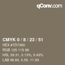 Color code: CMYK 0 / 8 / 23 / 51 | qconv.com