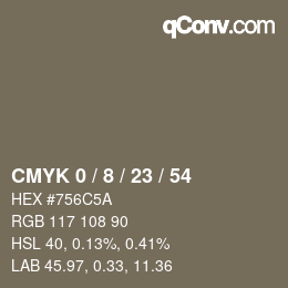 Color code: CMYK 0 / 8 / 23 / 54 | qconv.com