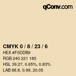 颜色代码: CMYK 0 / 8 / 23 / 6 | qconv.com