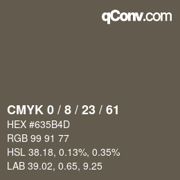 Color code: CMYK 0 / 8 / 23 / 61 | qconv.com