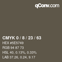 Color code: CMYK 0 / 8 / 23 / 63 | qconv.com