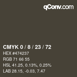 Color code: CMYK 0 / 8 / 23 / 72 | qconv.com