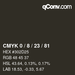 Color code: CMYK 0 / 8 / 23 / 81 | qconv.com