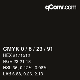 Color code: CMYK 0 / 8 / 23 / 91 | qconv.com