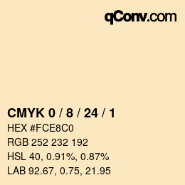 Color code: CMYK 0 / 8 / 24 / 1 | qconv.com